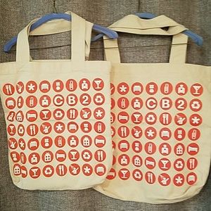 CB2 TWO Cotton TOTE Bags